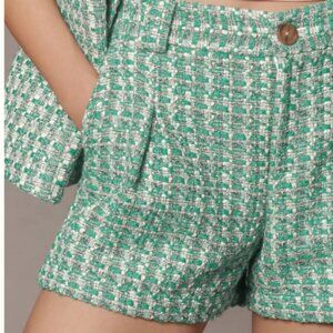 Maeve Tweed Shorts Size 2 Green